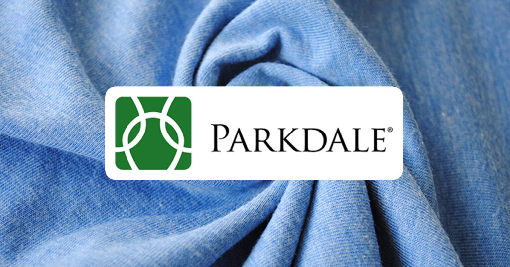 Parkdale logo with fabric background